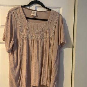 Very light pink BoHo, peasant style blouse